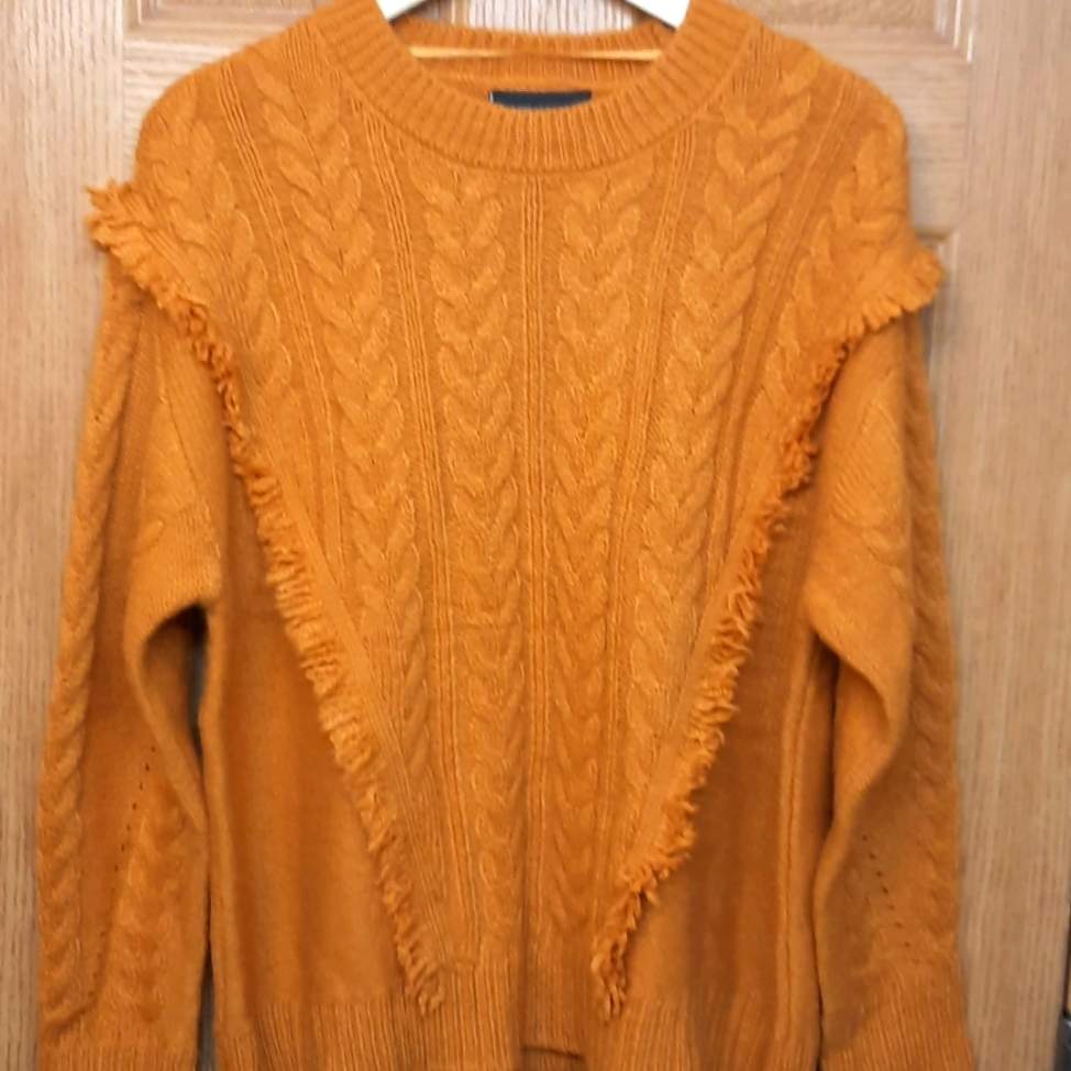Lane Bryant Yellow Gold Sweater With Fringelane Bryant